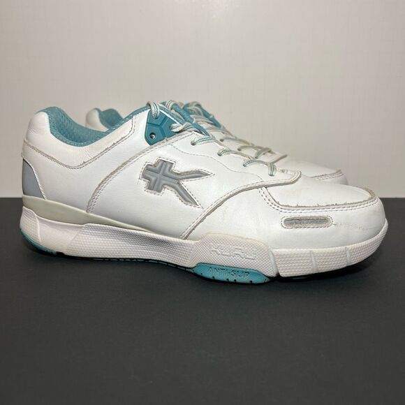 Womens KURU Kinetic Anti-Slip White Leather Athletic Sneakers / Size 9 - Picture 1 of 9